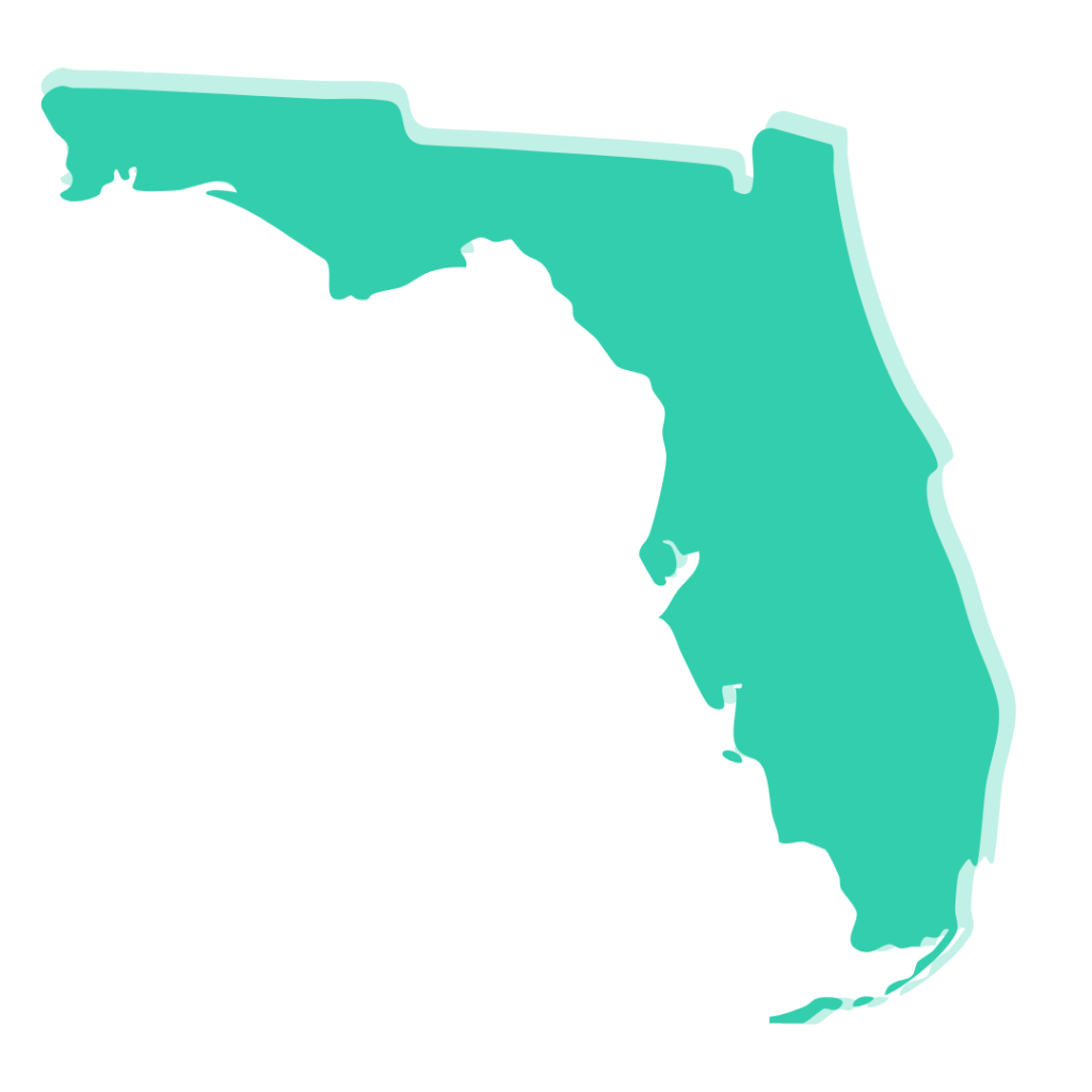 Florida state outline green