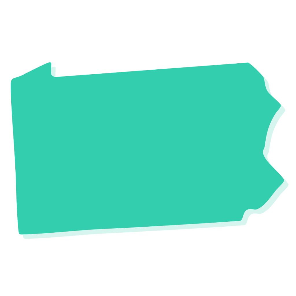 Pennsylvania state outline green