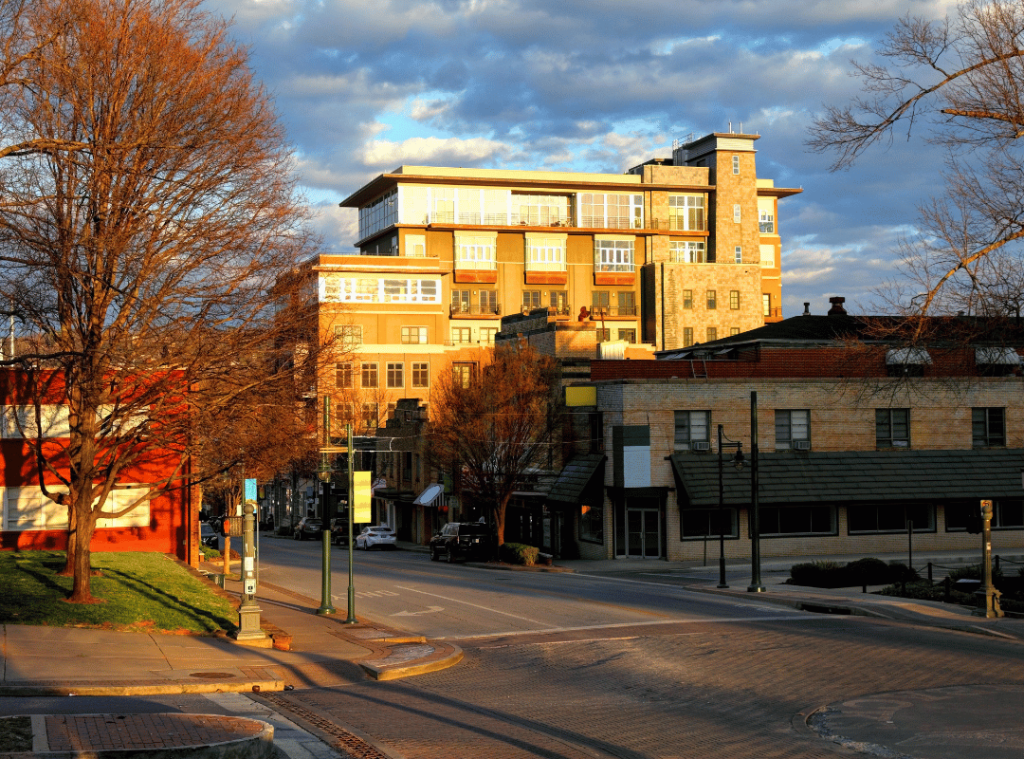Arkansas street with houses and building