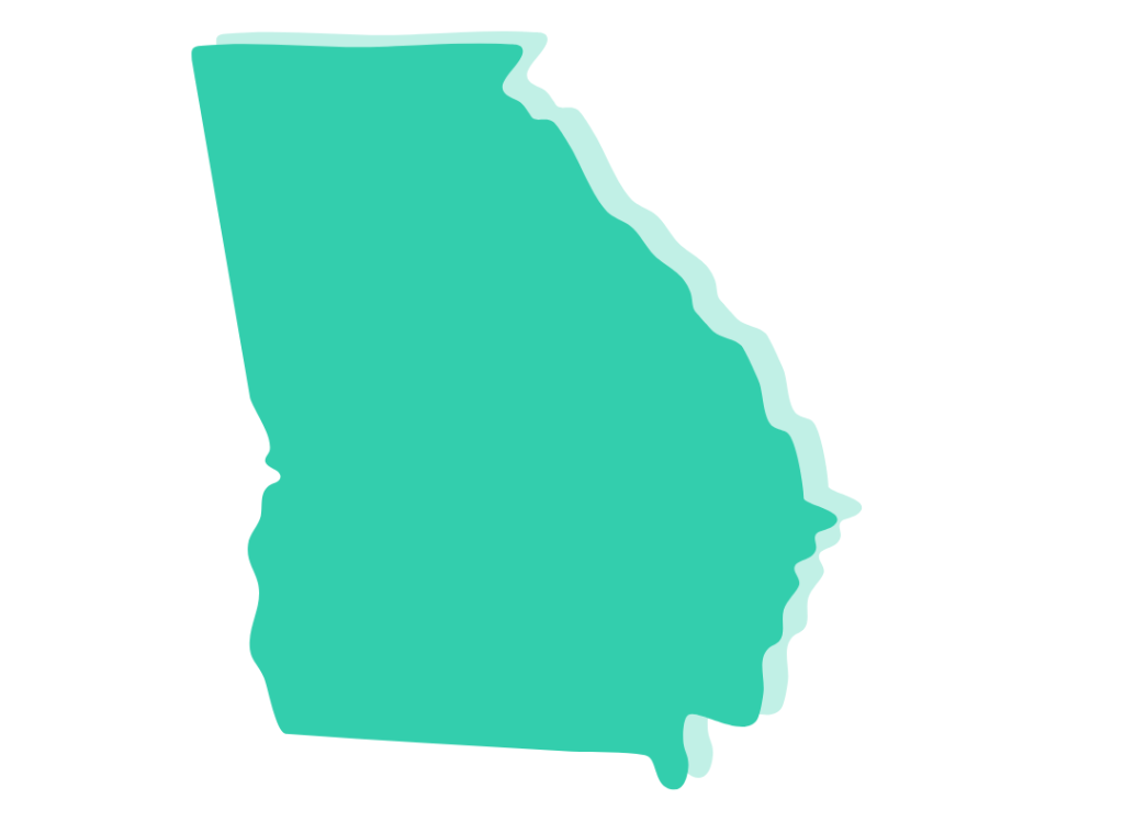 Georgia state outline in green with lighter green border