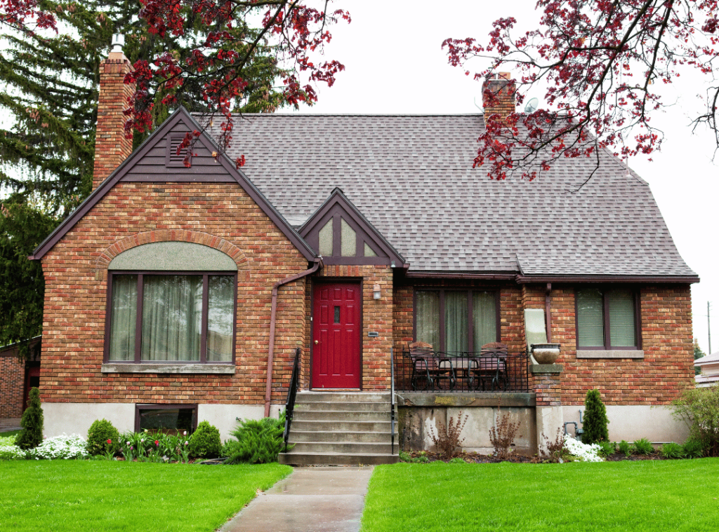 idaho brick house with trees