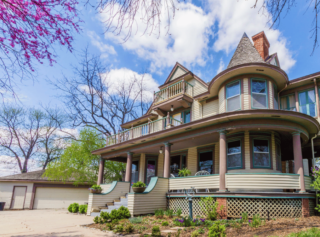 nebraska house with garage and trees