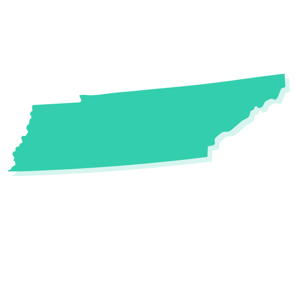 Tennessee state outline in green