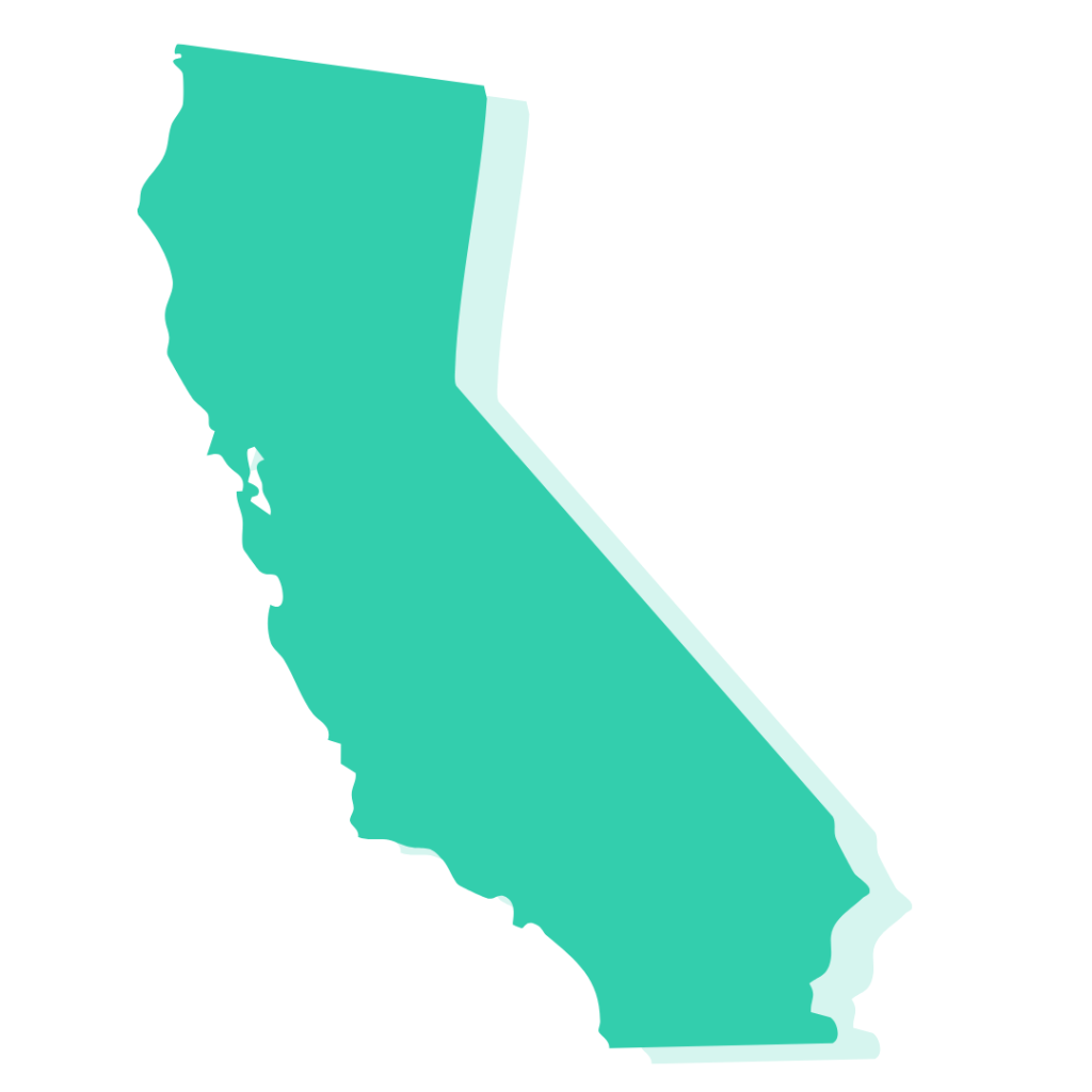 california state outline in green