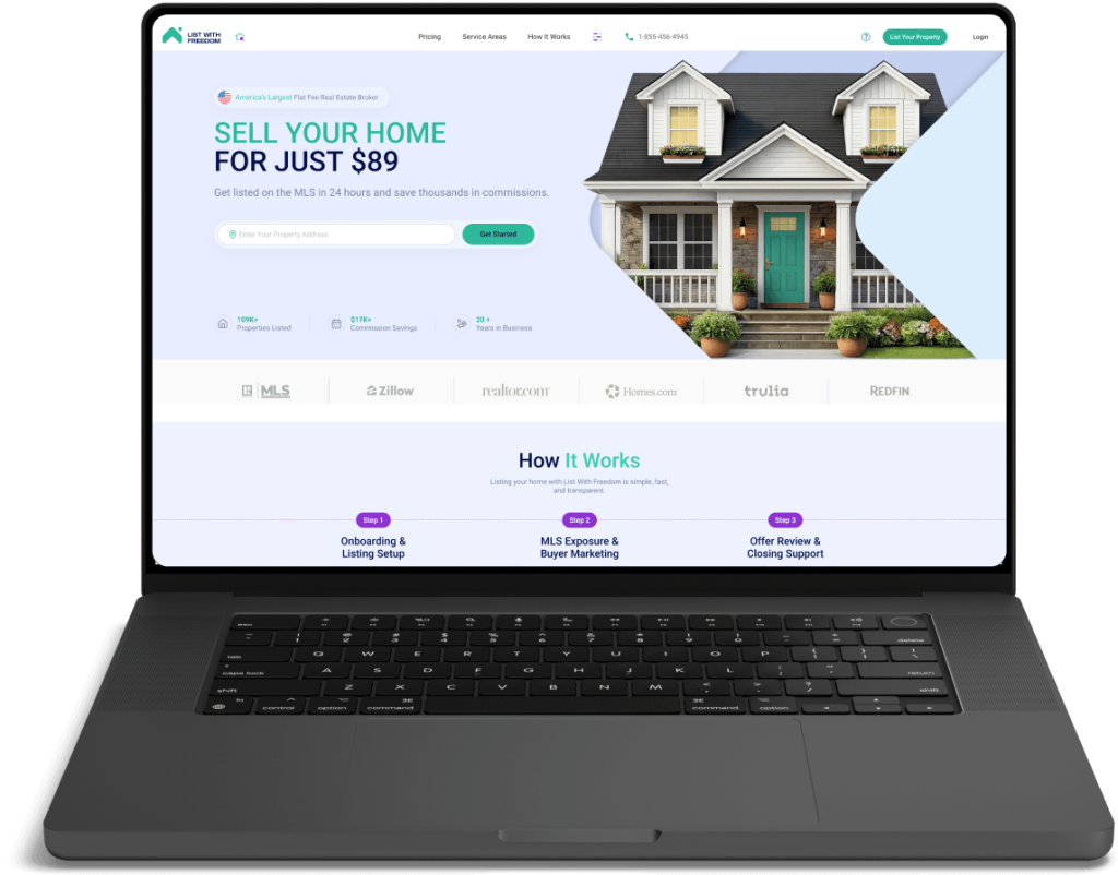 A laptop with our website on the screen.