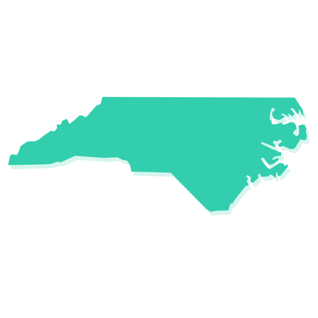 north carolina state outline in green
