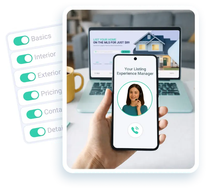 Phone displaying a call with a support specialist, with a laptop behind it.
